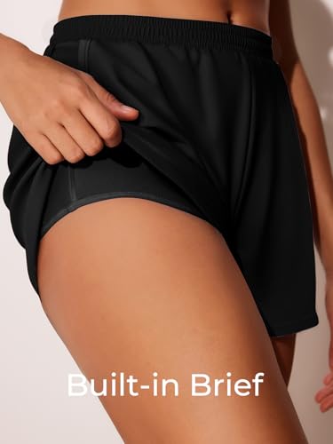 Summer Mae Blouson Womens Tankini Swimsuits 2026 Modest Tummy Control Bathing Suits Swim Shorts with Pockets for Beach Iridescent Leaf Size 6 - Image 5