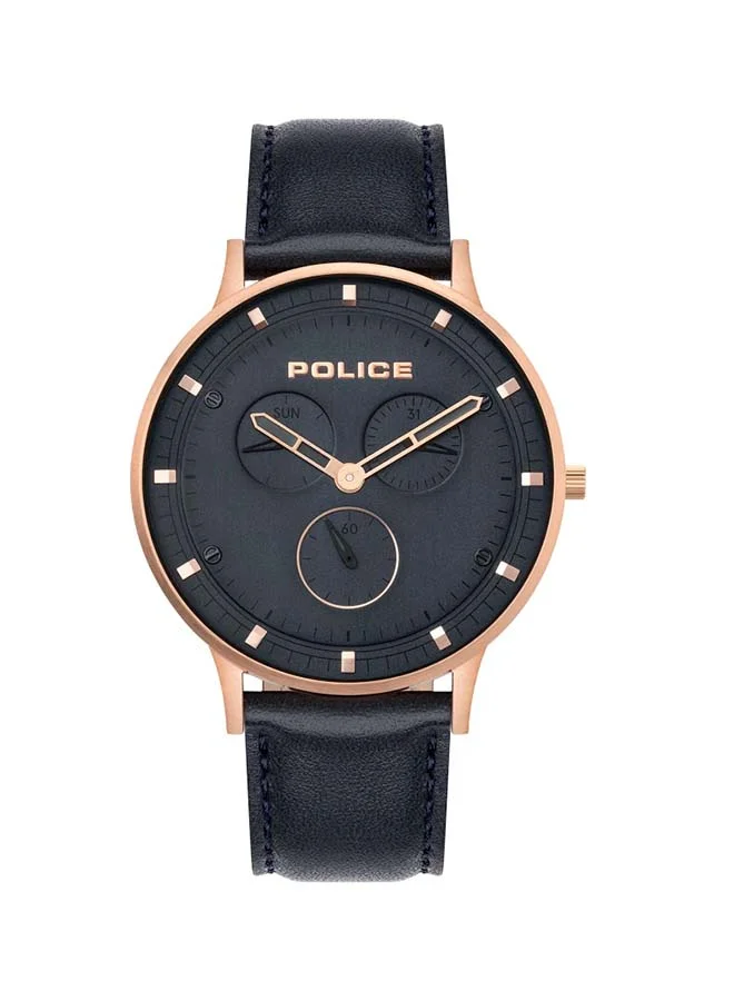 POLICE Police Berkeley Analogue Blue Dial Blue Leather Watch For Men - PL 15968JSR-03