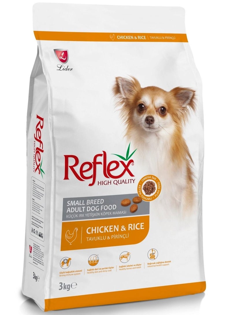 REFLEX Small Breed Adult Dog Food with Chicken and Rice 3 kg