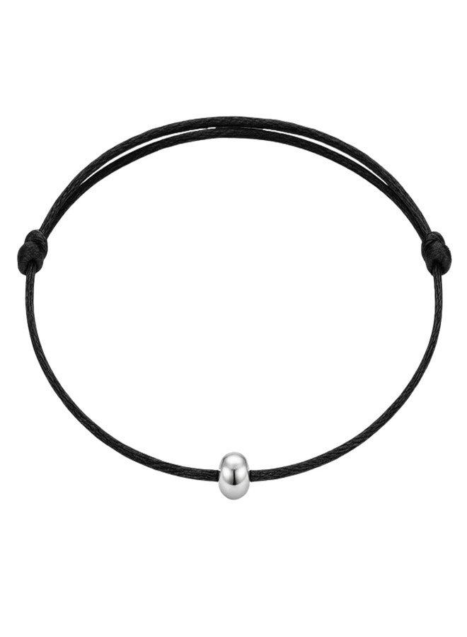 DARSHRAJ Sterling Silver Handmade Anklet | Black Thread Najariya | Chandi ke Payal | Silver Ball Najariya | Adjustable Thread Anklet for Women|Girls - Image 1