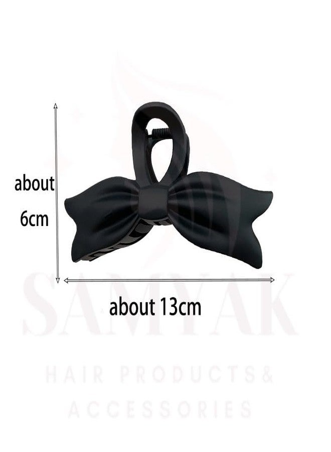 Samyak 4 Pcs Matte Hair Claw Large Bows Summer Cute Hair Clutcher For Women & Girls - Image 3