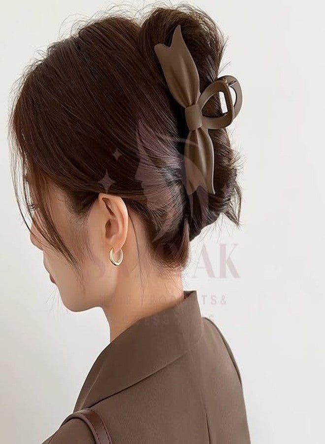 Samyak 4 Pcs Matte Hair Claw Large Bows Summer Cute Hair Clutcher For Women & Girls - Image 5