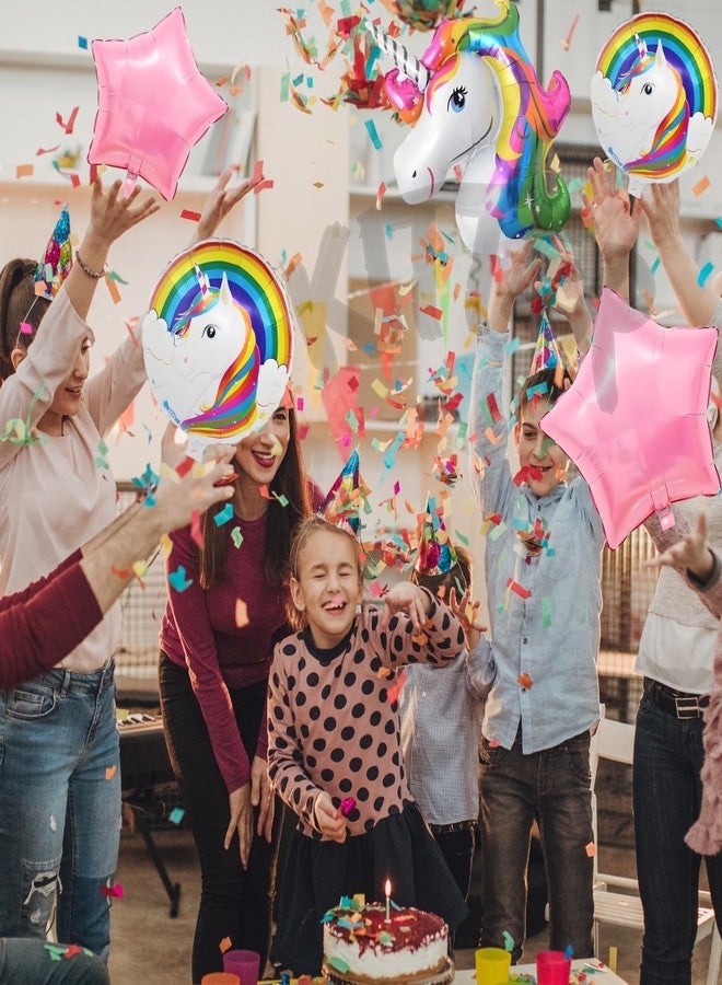 KITTER Unicorn Foil Balloon 5 Pcs Set | Metallic Unicorn Theme Birthday Decoration Items for Girls Boys Kids - Image 5