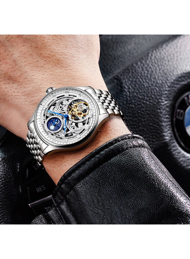 Fairwhale Men's Fully Automatic Skeleton Mechanical Watch, Luminous, Water-resistant, Chinese-made With Swiss Quality, Wrisch, Valentine's Day Gift - Image 1