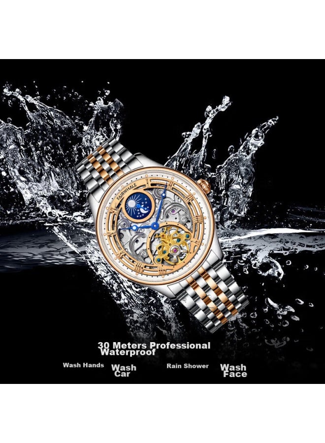 Fairwhale Men's Fully Automatic Skeleton Mechanical Watch, Luminous, Water-resistant, Chinese-made With Swiss Quality, Wrisch, Valentine's Day Gift - Image 5