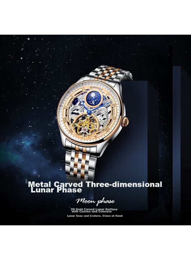 Fairwhale Men's Fully Automatic Skeleton Mechanical Watch, Luminous, Water-resistant, Chinese-made With Swiss Quality, Wrisch, Valentine's Day Gift - Image 3
