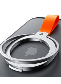 2023 Upgrade Magnetic Phone Grip Holder Kickstand with Silicone Loop, Compatible PopSockets MagSafe Ring Removable, for iPhone 15,14, 13, 12 11 Pro/Max/Plus/Mini,Samsung, Google (Silver)