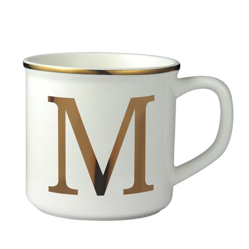 Miicol Ceramic Coffee Mug 16 oz, Monogram Coffee Cup, Golden Initial Tea Mug, Personalized Tea Cup, Unique Gift, Large Mug for Home, Office, Letter M - Image 1