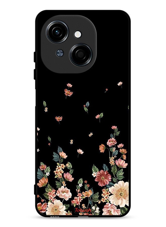 Tolwak غطاء حماية Tecno Spark Go 1 4G مزخرف بزهور صغيرة في الأسفل - Image 1