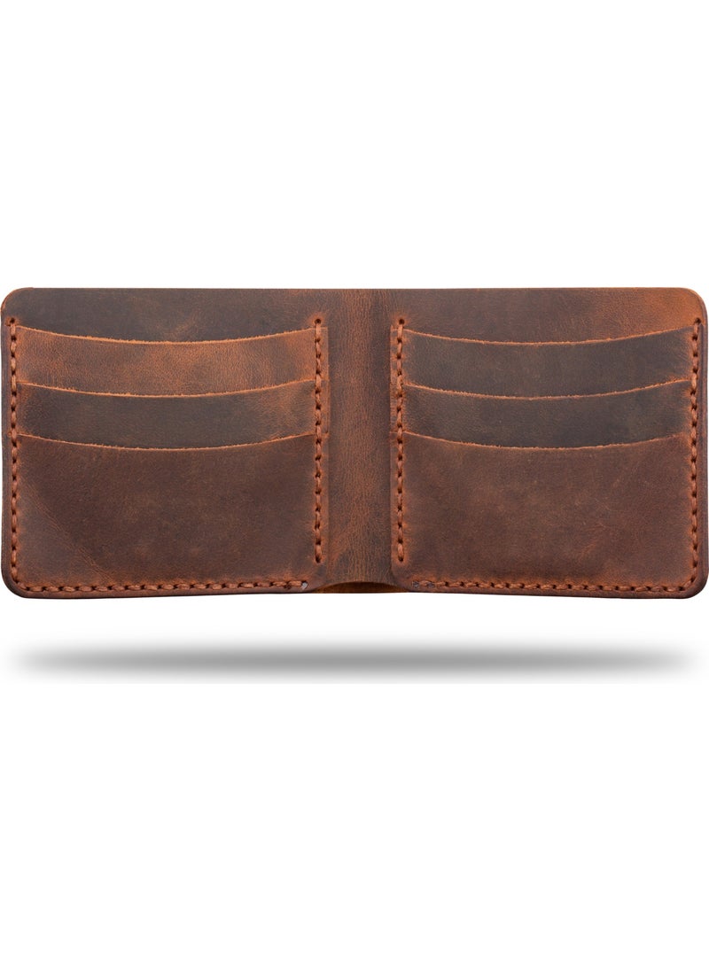 Vagave Leather Handmade Wallet Card Holder Men's Wallet Brown  - Image 5