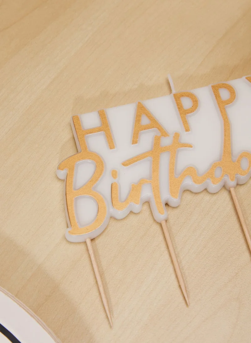 Ginger Ray Candle - Scripted Happy Birthday Candle - Foiled