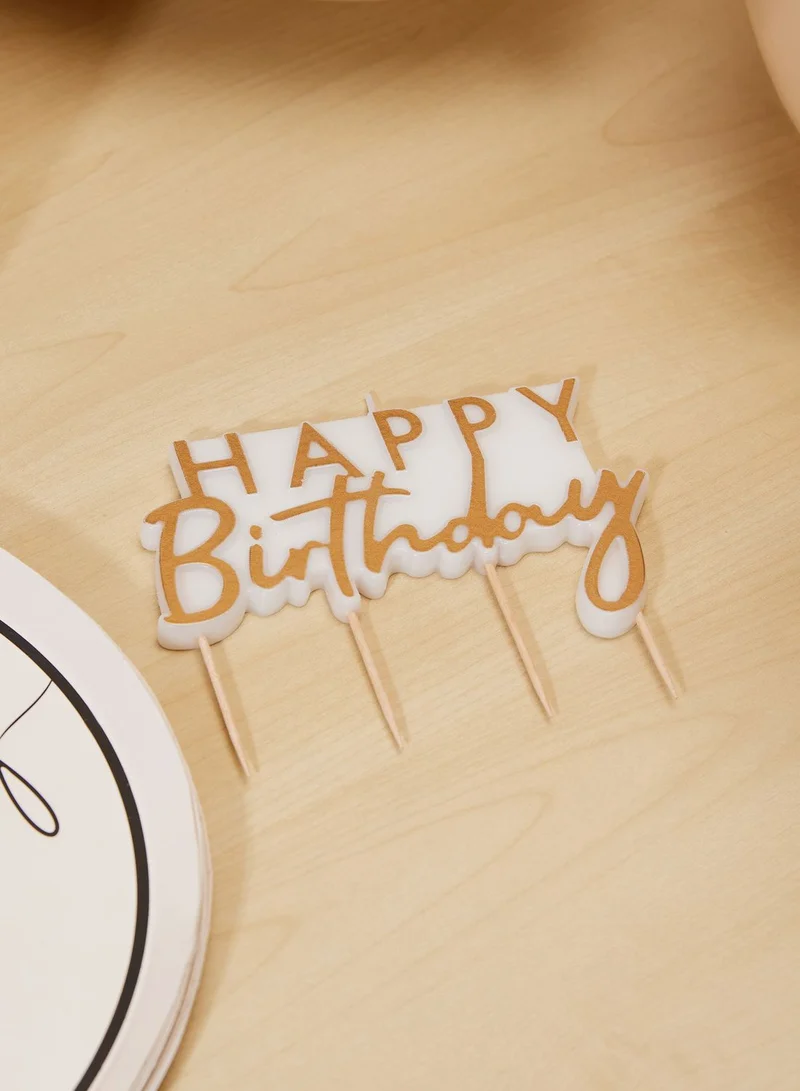 Ginger Ray Candle - Scripted Happy Birthday Candle - Foiled