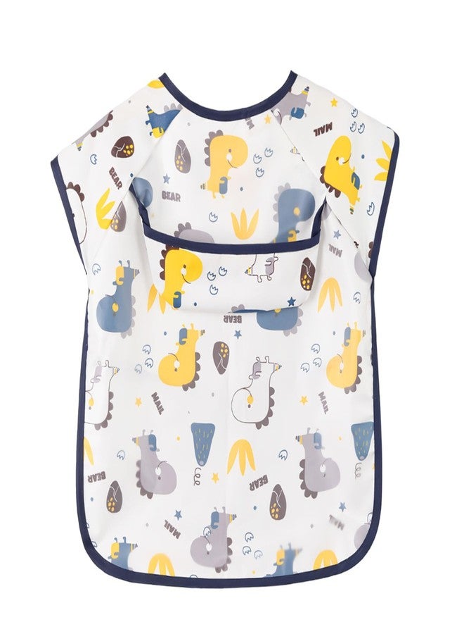 TecoKart® Waterproof Baby Bibs for Food Feeding Soft Cotton Toddler Bibs Adjustable Baby Boy and Girl Bibs for 6 to 24 Months with Cute Cartoon Design - Image 1