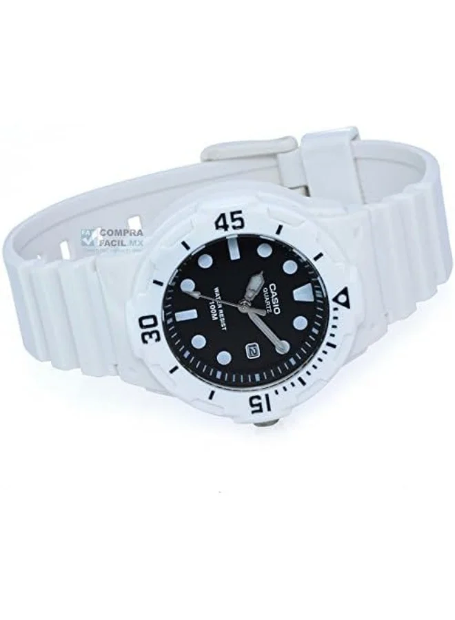 CASIO Women's Analog Display Watch With White Resin Strap - LRW-200H-1E