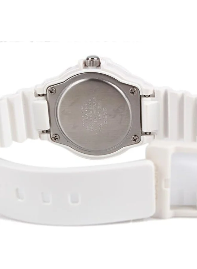 CASIO Women's Analog Display Watch With White Resin Strap - LRW-200H-1E