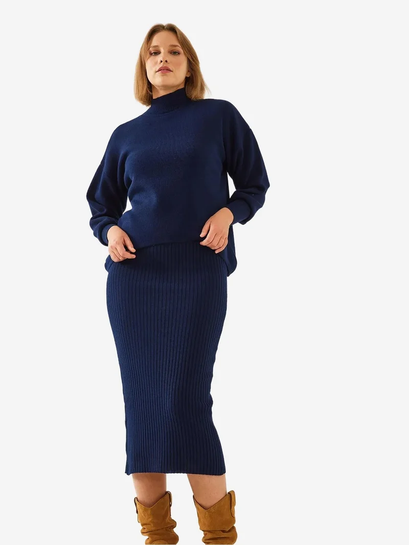 LUCCI Ribbed Turtleneck Knitwear Co-Ord Set