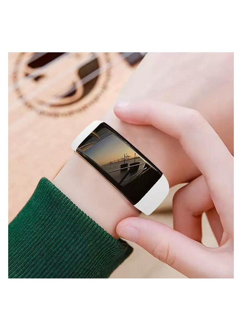 Smart Watch Pedometer Heart Rate Multi-function Sports Watch Bracelet Style Color Screen Waterproof White  - Image 3