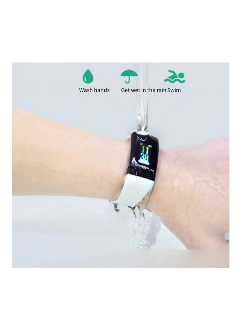 Smart Watch Pedometer Heart Rate Multi-function Sports Watch Bracelet Style Color Screen Waterproof White  - Image 2