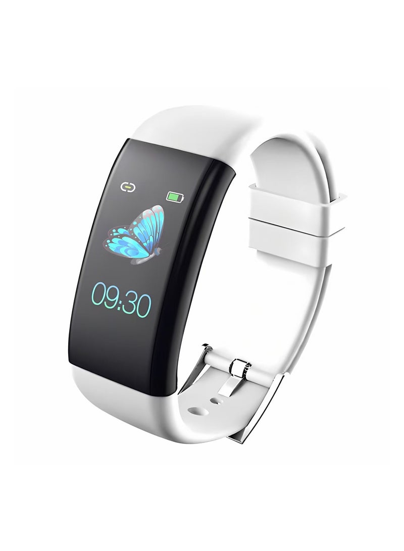 Smart Watch Pedometer Heart Rate Multi-function Sports Watch Bracelet Style Color Screen Waterproof White  - Image 1