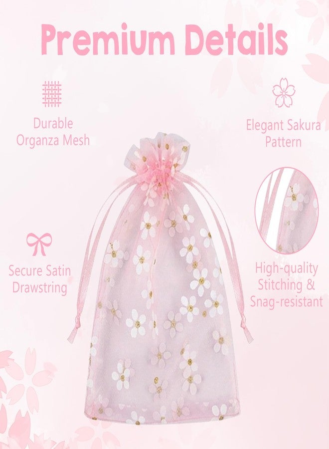 Quilax 30 Pcs Organza Gift Bag, 4x6in Floral Drawstring Mesh Gift Bags with Drawstring, 6 Colors Organza Bags, Sheer Bag for Wedding, Christmas, Baby Shower, Birthday, Party Favors - Image 3