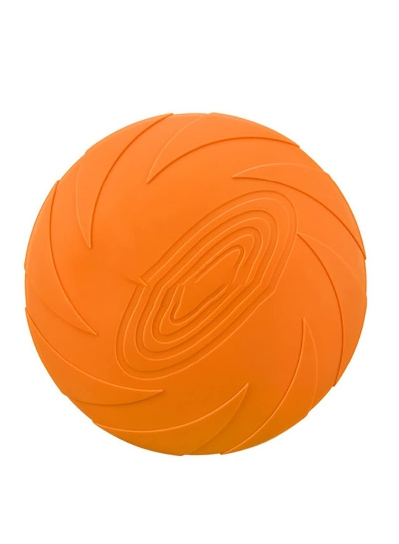 KASTWAVE Dog Flying Disc, 18CM Silicone Puppy Flyer Toy, Soft Dog Floating Saucer for Indestructible React Faster Training, Interactive Toys, Outdoor Sport Toys for Small Medium Dog Puppy(Orange） - Image 1