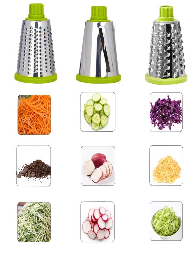 Dachenus Cheese Grater Rotary Cheese Grater,Versatile Cheese Shredder,Blades for Shredding, Grating, Slicing,Cheese Shredder with Suction Base and Cleaning Brush Kitchen Gift (green) - Image 5
