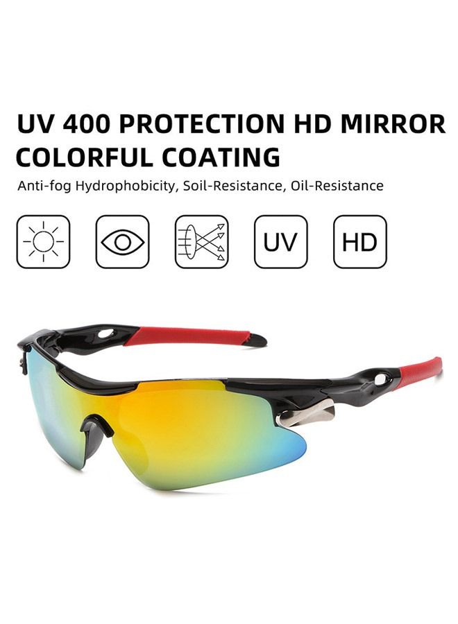 2 Pcs Outdoor Sports UV Protection Half Frame Sunglasses, UV400 Polarized Cycling Safety Sports Sunglasses, Windproof Goggles for Baseball Golf (Yellow) - Image 3