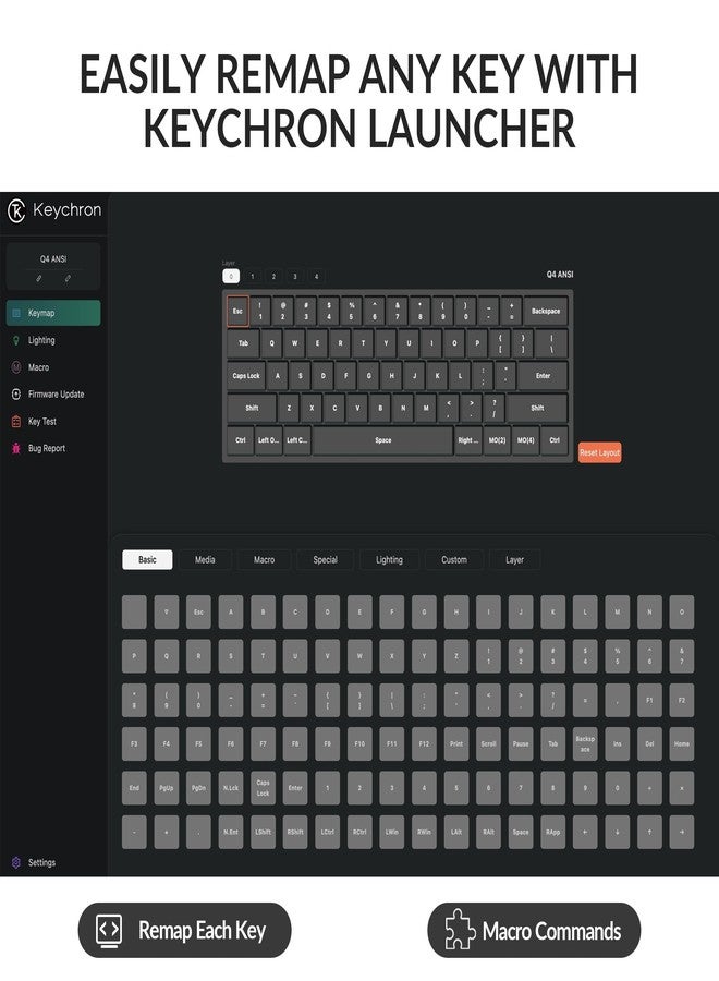 Keychron Q4 Wired Custom Mechanical Keyboard, 60% Layout QMK/VIA Programmable Macro with Hot-swappable Gateron G Pro Red Switch Double Gasket Compatible with Mac Windows Linux (Navy Blue) - Image 3