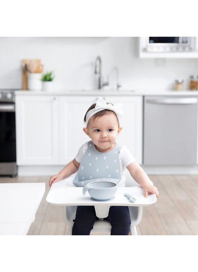 BUMKiNs - Bibs Silicone Bibs For Babies Baby Bib For Girl Or Boy Silicone Pocket Bib Baby And Toddler Bib For 6 24 Months Baby Bib For Eating Feeding Bib Hearts - Image 1