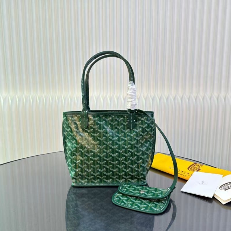 Goyard Monogrammed Basket-Style Double-Sided Mini Tote Vintage Shoulder Bag Commuter Handbag Mother-Daughter Handbag Shoulder Bag - Image 1