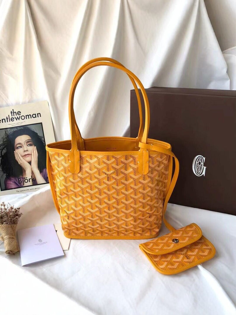 Goyard Monogrammed Basket-Style Double-Sided Mini Tote Vintage Shoulder Bag Commuter Handbag Mother-Daughter Handbag Shoulder Bag - Image 2