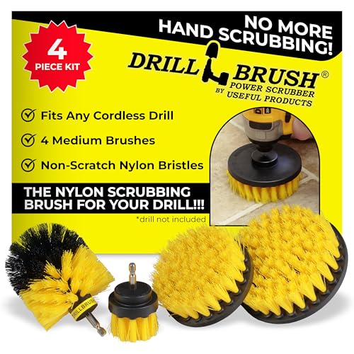 Drillbrush مجموعة ملحقات فرشاة نايلون لتنظيف الحمام - مجموعة فرشاة كهربائية لتنظيف حوض الاستحمام، الدش، البلاط، والجص - فرش تنظيف منزلية متعددة الاستخدامات لمثقاب - مجموعة منظف الجص الكهربائي - Image 1
