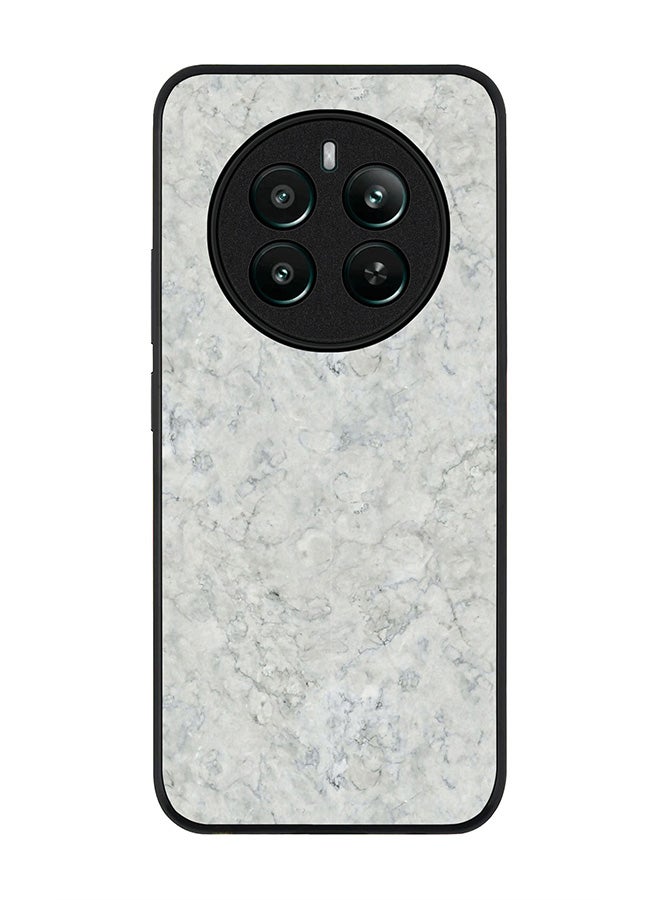 Stylizedd Rugged Black edge case for Realme 12 Plus 5G / Realme 12 4G, Slim fit Soft Case Flexible Anti Drop TPU Gel Thin Cover - Marble Texture White - Image 1