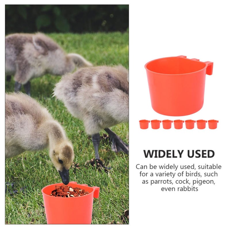 8pcs Bird Cage Feeder Bowls Small Bird Food Holder Parrot Food Organizer with Water Bowls 8.3x8.3x6cm for Pigeon Quail Dove Rabbit Cage Accessories - Image 4