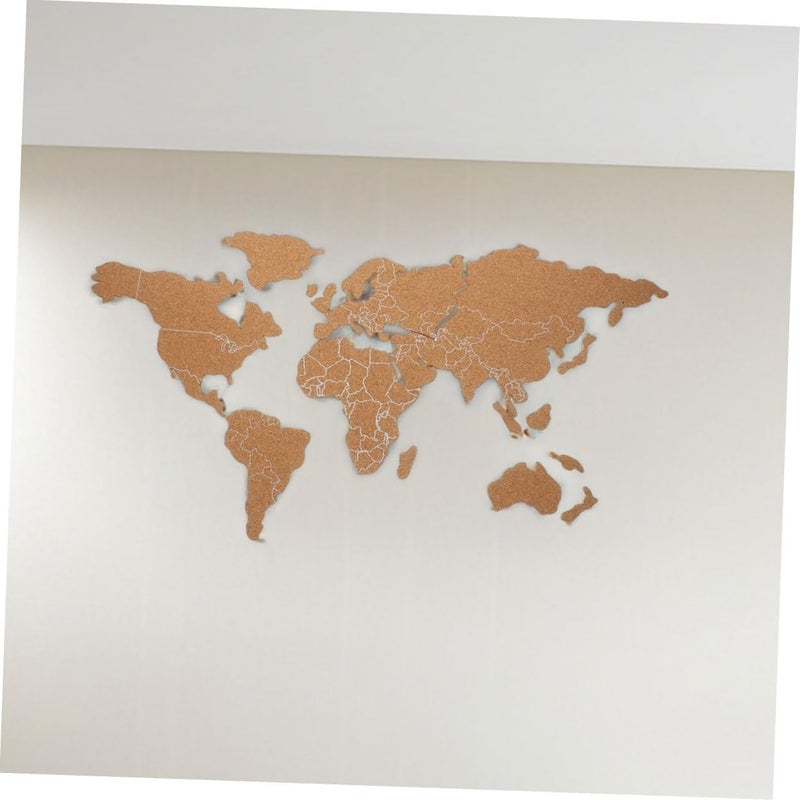 1Set World Map Corkboard Bulletin Board Self Adhesive Decorative Map for Travel Office and School Decor Sturdy Finish Easy Installation for Stylish Home Decoration - Image 5
