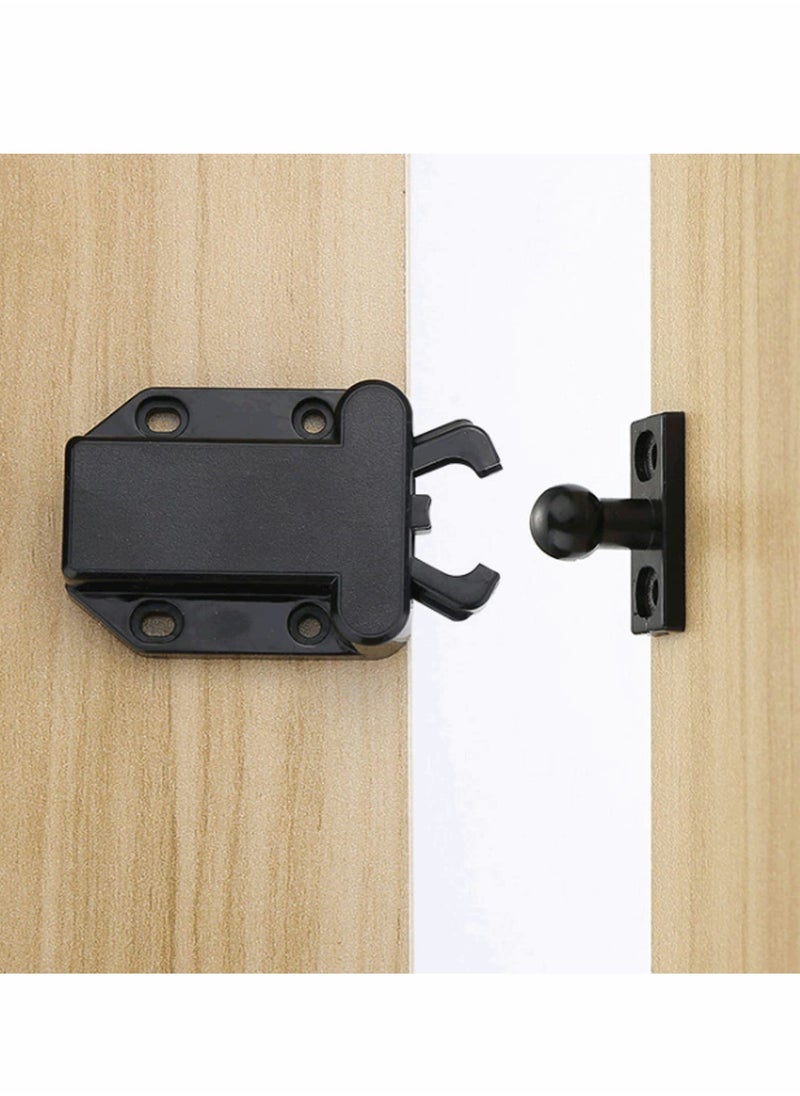 SYOSI - Touch Release Catch Latch, Black Push To Open Catch Lock With Automatic Pop-up Function Cabinet Lock, ABS Push Latch For Cupboard And Drawer - Image 1