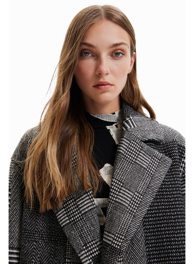 DESIGUAL معطف طويل من الصوف المرقعة - Image 5