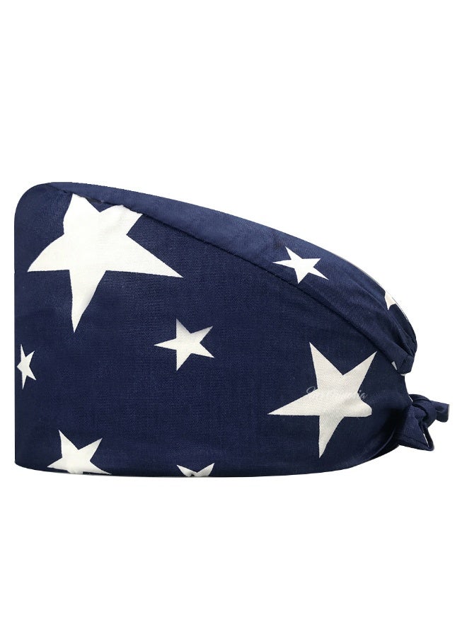 NIBEMINENT Scrubs Cap  Cotton Print Surgery Scrub Hats Nurse Caps Medical Accessories Beauty Salon Pet Shop Lab Work Hat Chef Hat