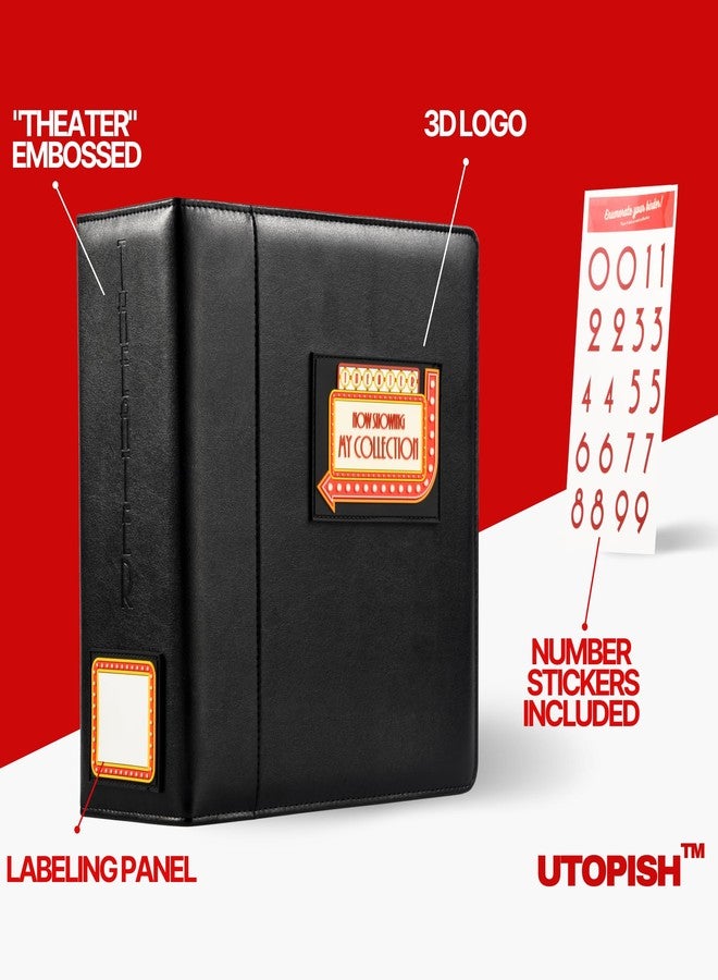 UTOPISH Show-Bill Binder with Sleeves - Large 4” Theater Program Holder with 35 Sheet Protectors and Numbering Stickers Included - Broadway Gift with Full-Color Logo and Numbering Panel - Image 2
