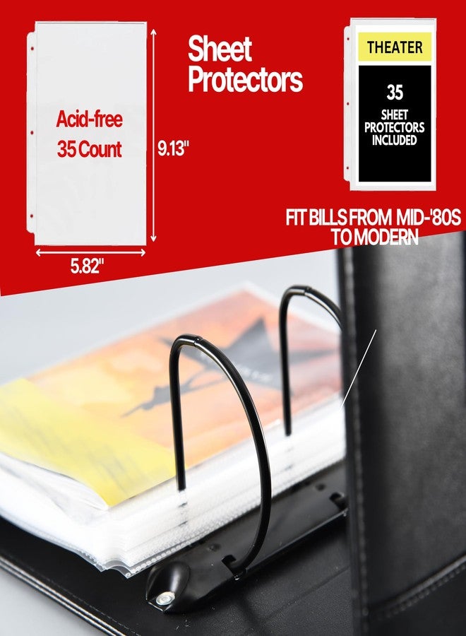 UTOPISH Show-Bill Binder with Sleeves - Large 4” Theater Program Holder with 35 Sheet Protectors and Numbering Stickers Included - Broadway Gift with Full-Color Logo and Numbering Panel - Image 3