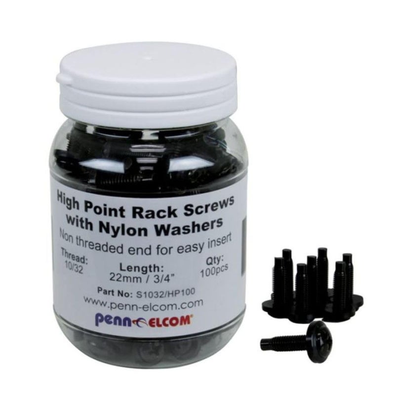 Penn Elcom S1032/HP/WA/100 High Point Rack Screws with Washers - Set of 100 - Image 1