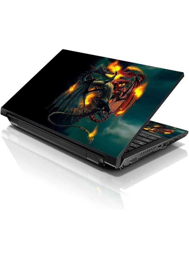 LSS Laptop 15 15.6 Skin Cover with Colorful Dinosaurs Pattern for HP Dell Lenovo Apple Asus Acer Compaq - Fits 13.3" 14" 15.6" 16" (2 Wrist Pads Free) - Image 1