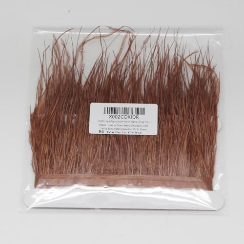 YEQIN 2 Yards Natural & Soft Ostrich Feathers Fringe Trims Ribbon - Used for Dress, Sewing Decoration, Craft Clothing, Boots, Wedding Decoration, DIY, Etc (Brown) - Image 3