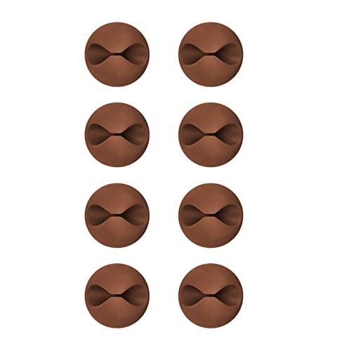 CHEFBEE 8 Pack Adhesive Cable Clips, Cable Cord Holder Organizer Management System for Desk, Wire Clips for All Your Computer, Electrical, Charging or Mouse Cord, Coffee - Image 1