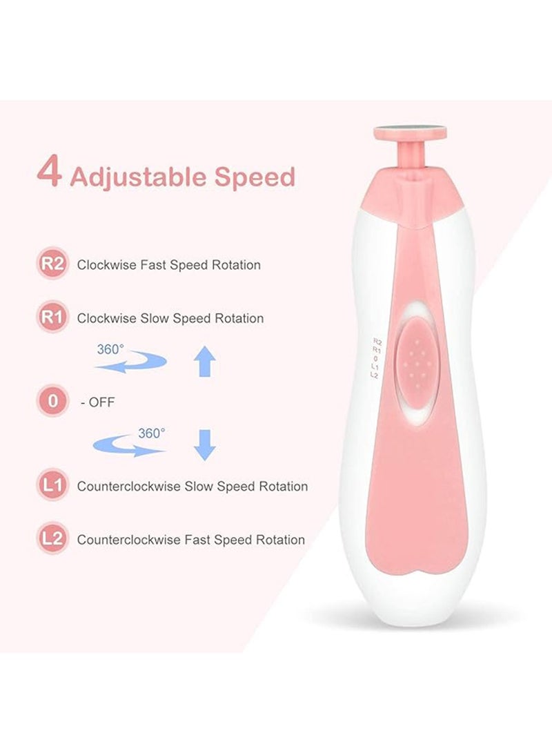 Electric Adjustable Speed Baby Nail Trimmer Set With LED Light  - Image 3