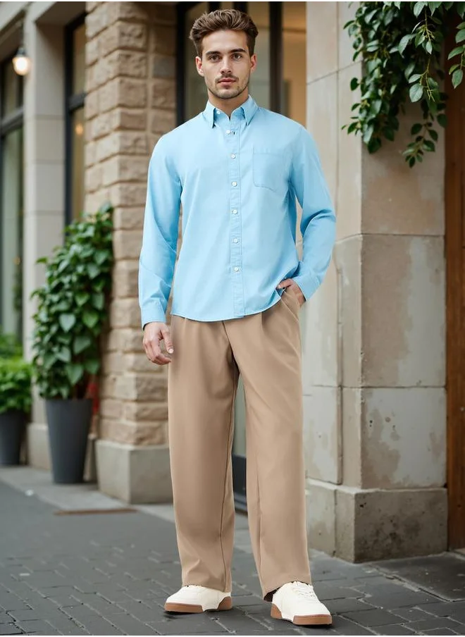 Lee Cooper Lee Cooper Regular Fit Collared Shirt with Chest Pocket