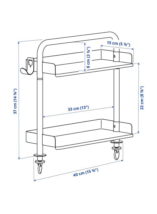 erorex Desk top shelf, light grey-green, 40x37 cm - Image 4