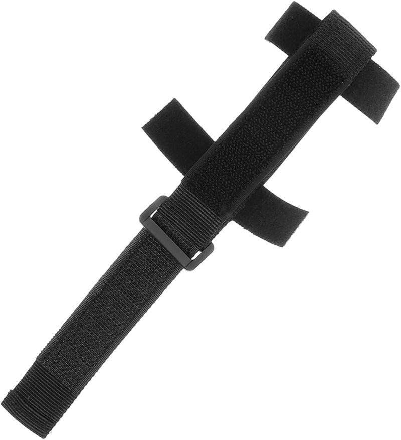 حامل أدوات مائدة قابل للتكيف مع حزام معصم مع فتحة ملعقة ودعم قبضة للمسنين وذوي الإعاقة من النايلون الأسود - Image 1