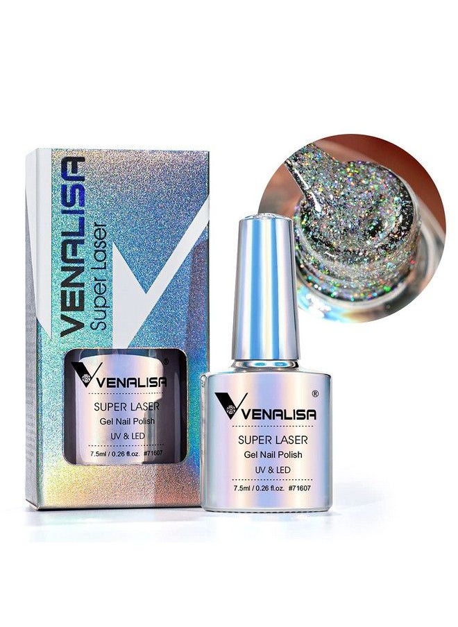 V VENALISA - Venalisa Holographic Gel Nail Polishrainbow Glitter Effect Sparkling Colors Glossy Soak Off Nail Gel Collection Lamp Required For Nail Art Design - Image 1