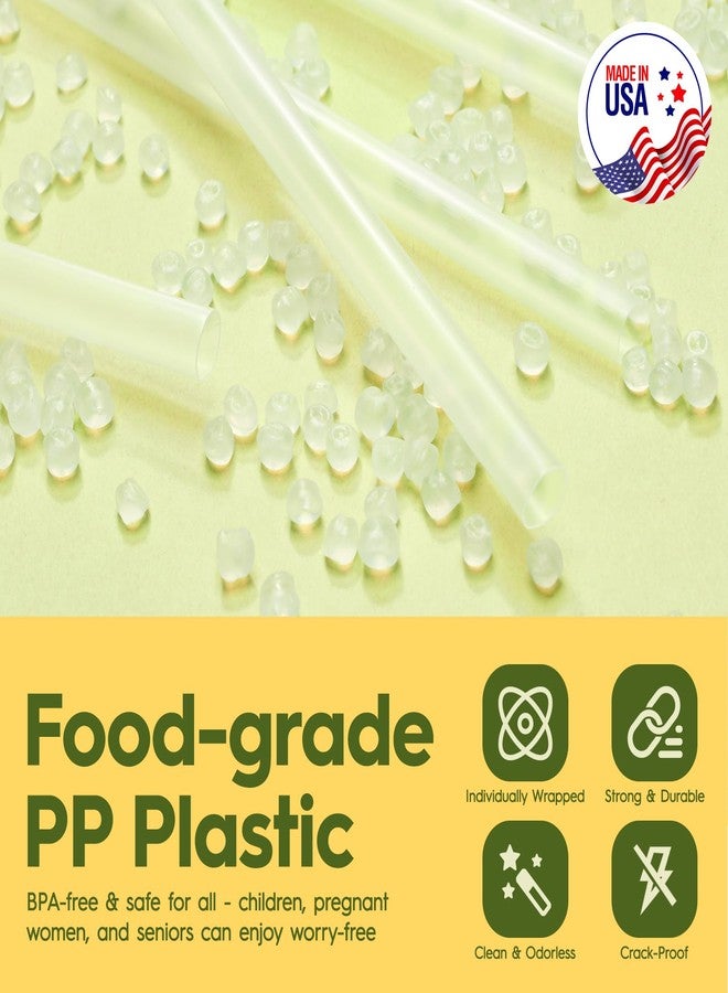 Delxo 500 Count Individually Wrapped Clear Plastic Straws - 7.75 Inch Long, 0.23 Inch Diameter - Disposable Drinking Straws for Party, Every Occasion - Made in USA - Image 4